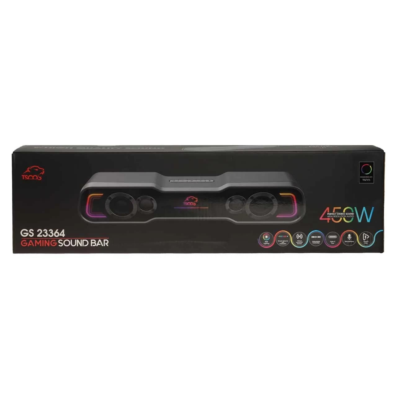 اسپیکر ساندبار گیمینگ TSCO مدل GS 23364 – مشکی (گارانتی 18 ماهه تسکو) — تصویر ۳