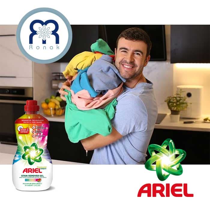 ژل لکهبر لباس آریل Ariel مدل DIAMOND BRIGHT مناسب لباس های رنگی حجم 950 میل — تصویر ۲
