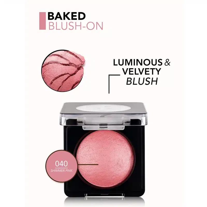 رژگونه فلورمار flormar مدل Baked Blush-On کد 040 رنگ Shimmer Pink — تصویر ۳