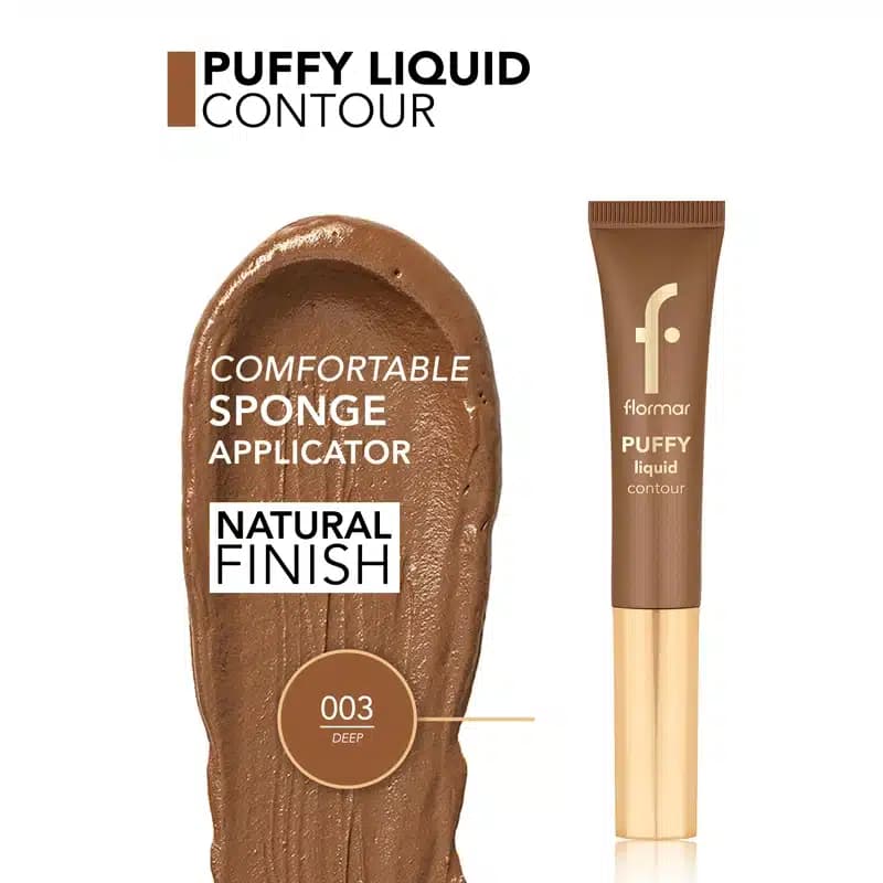 کانتور مایع سر اسفنجی فلورمار Flormar مدل Puffy Liquid Contour کد 003 رنگ Deep — تصویر ۲