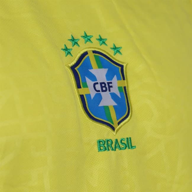 ست مردانه تیشرت و شلوارک وارداتی تیم ملی Brazil تکی — تصویر ۹