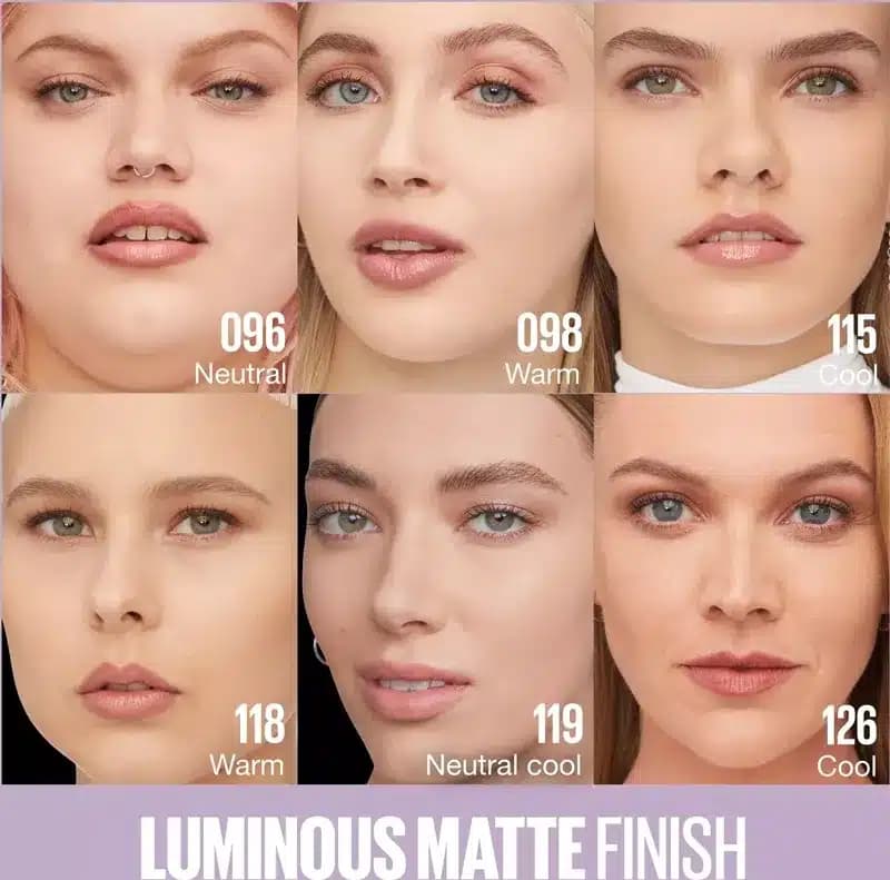 کرم پودر مات 30 ساعته میبلین Maybelline مدل Super Stay Lumi-Matte کد 96 — تصویر ۵