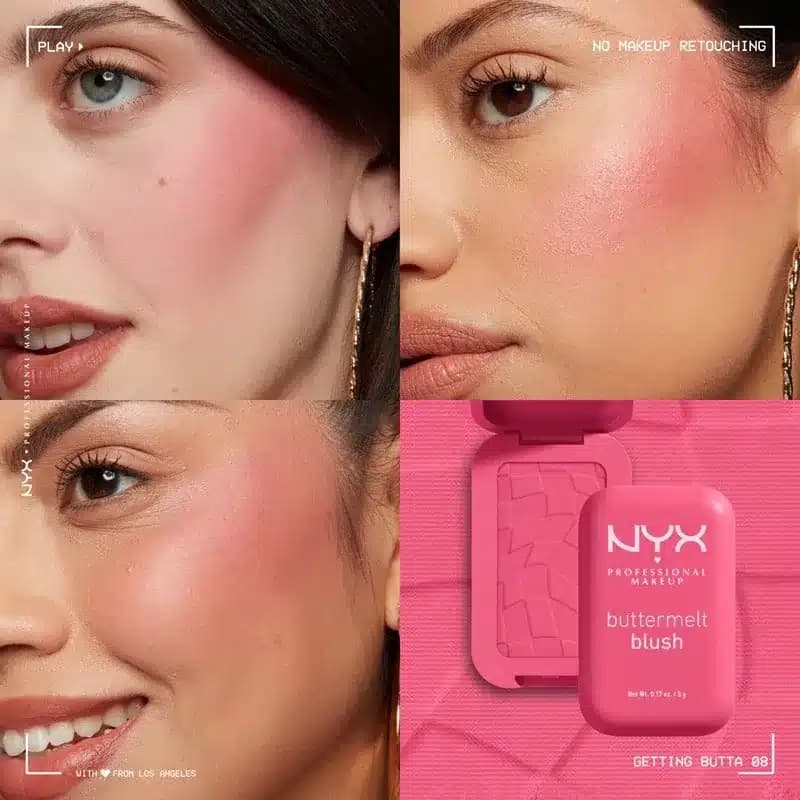 رژگونه پودری نیکس NYX مدل Buttermelt کد 08 (رنگ Gettin Butta) — تصویر ۴