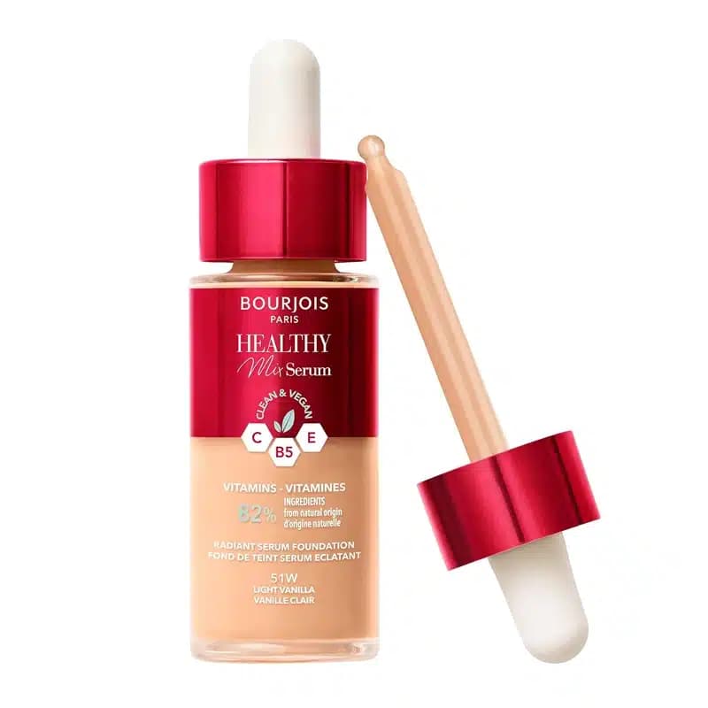 سرم کرم پودر آبرسان بورژوآ Bourjois مدل Healthy Mix Serum Foundation کد 51W رنگ Light Vanilla