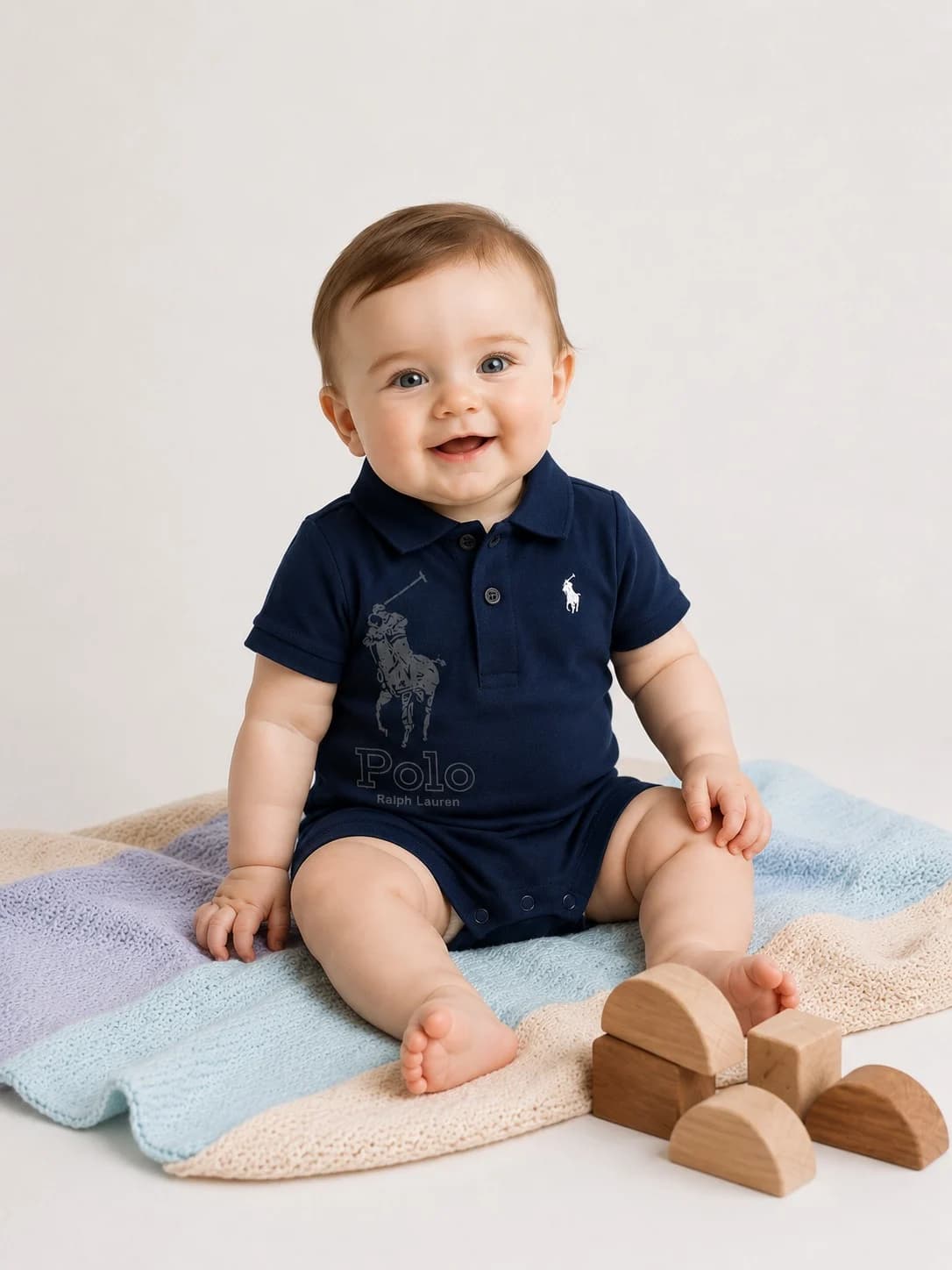 رامپر سرمه ای نوزادی POLO RALPH LAUREN