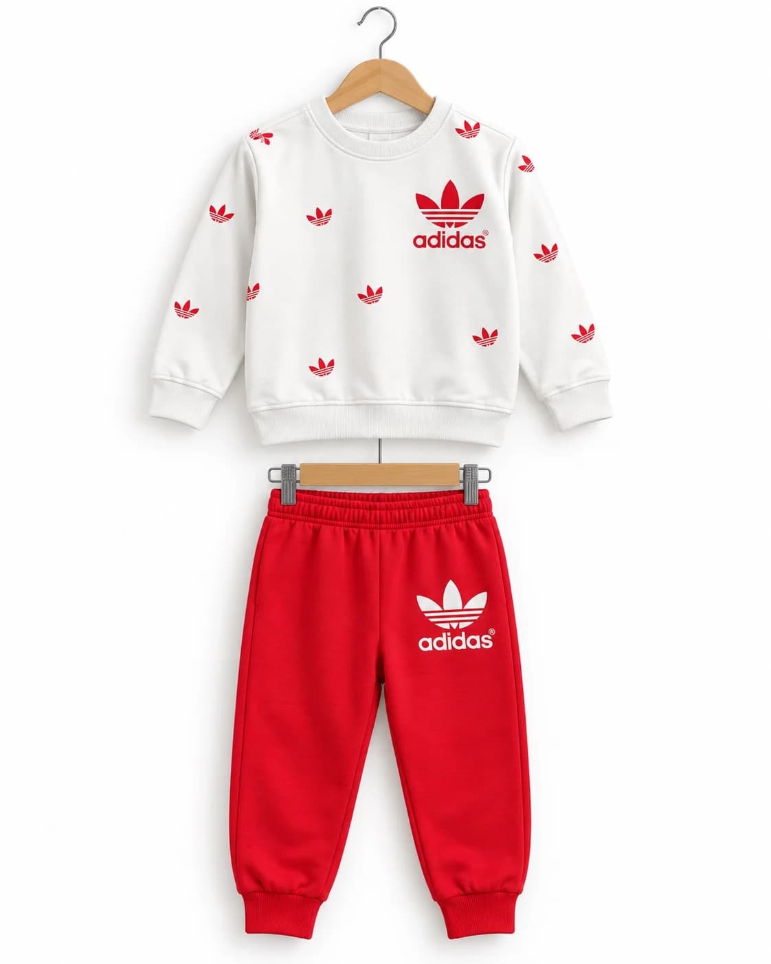 ست بلوز و شلوار بچگانه آدیداس adidas سفید قرمز — تصویر ۶