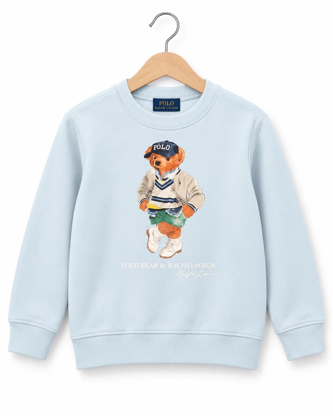 سویشرت پسرانه آبی آسمانی RALPH LAUREN مدل POLO BEAR — تصویر ۲
