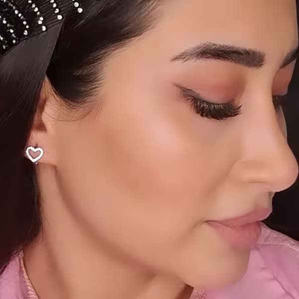 گوشواره حلقه ای قلبی ژوپینگ — تصویر ۲