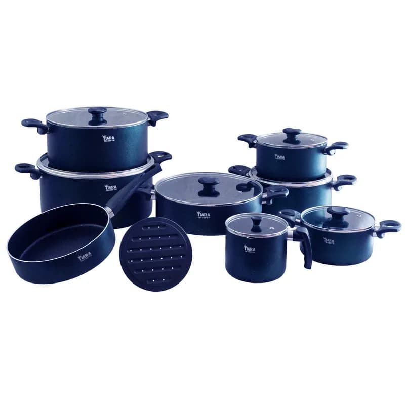 سرویس قابلمه 16 پارچه آبی تیارا مدل TR-16pcs