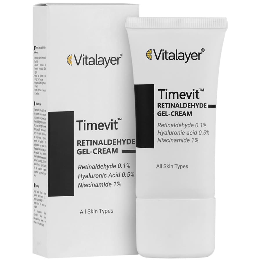 کرم ژل رتینالدئید ویتالیر مدل TimeVit Retinaldehyde حجم ۳۰ میلیلیتر