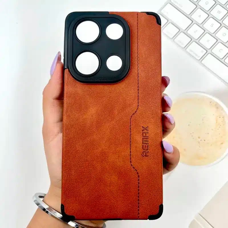 کاور شارک قاب مدل چرم RMX مناسب برای گوشی موبایل شیائومی Redmi Note 13 Pro 4G / Redmi Note 14S / Poco M6 Pro 4G — تصویر ۲