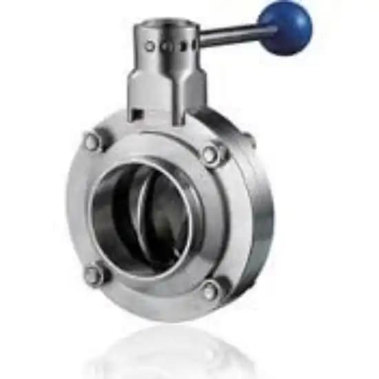 شیر پروانه دسته اهرمی استنلس استیل جوشی صنایع شیری ALFA 316 butterfly valve metal handle sanitary 316 stainless steel ALFA