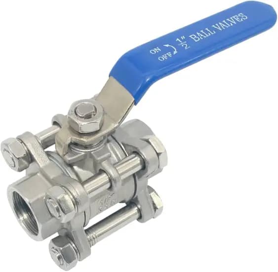 شیر گازی سه تکه استنلس استیل NIPPON 201 کلاس 1000 WOG رزوه (NPT 3PCS Ball Valve NIPPON)