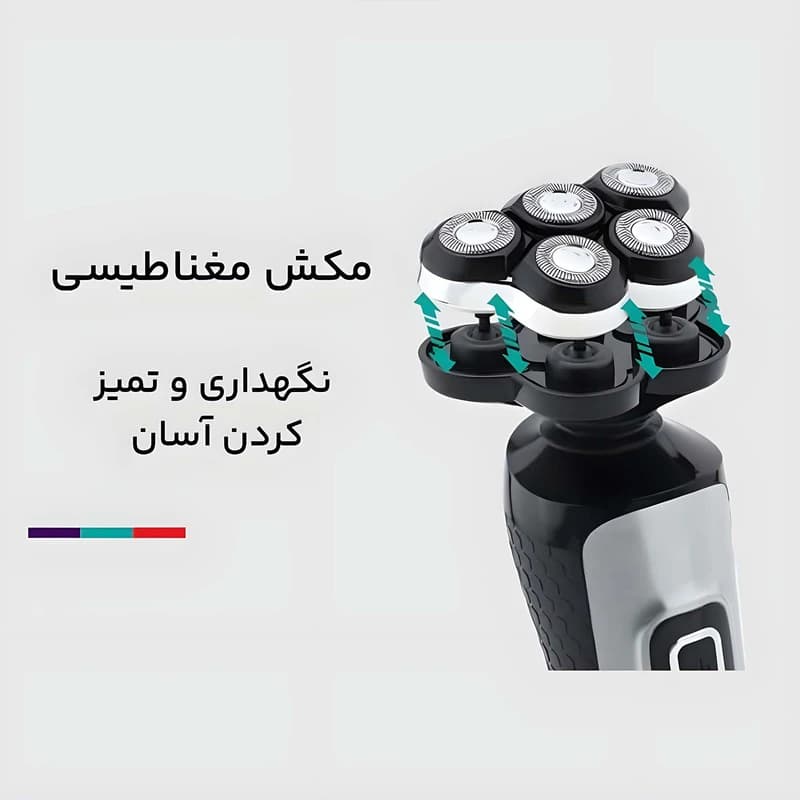 ریش تراش پنج تیغ چرخشی وی جی آر مدل V-385 — تصویر ۳