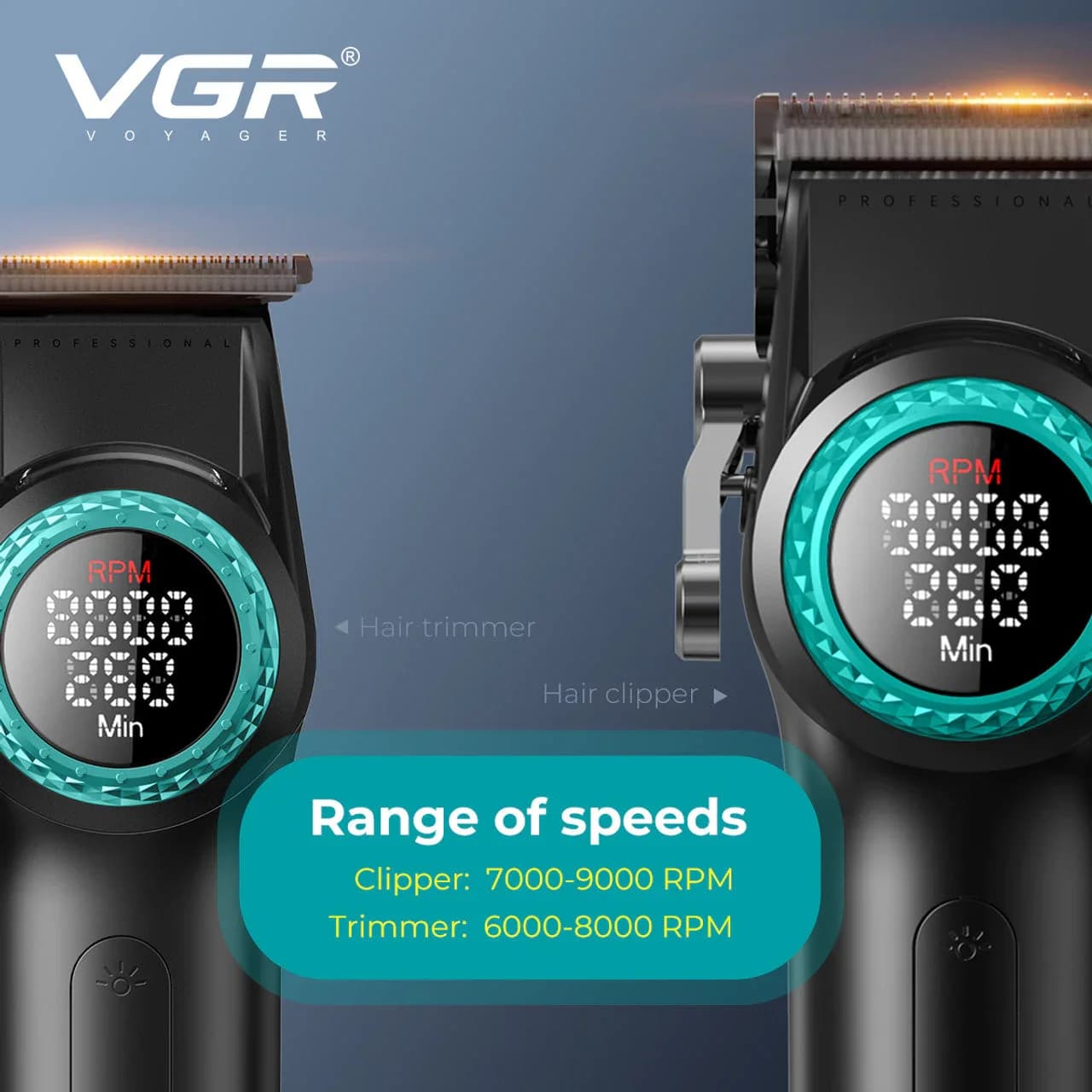 ست ماشین اصلاح حرفهای VGR SUPER POWER Stepless Pro 4-in-1 — تصویر ۷