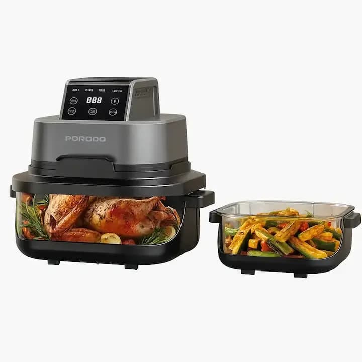 هواپز پرودو 1500 وات دو مخزنه 4 کاره مدل Dual Glass Pot Air Fryer