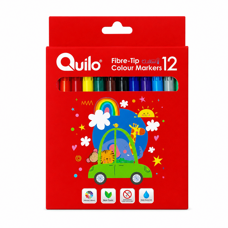 ماژیک ۱۲ رنگ مقوایی کویلو Quilo کد 634381 — تصویر ۲