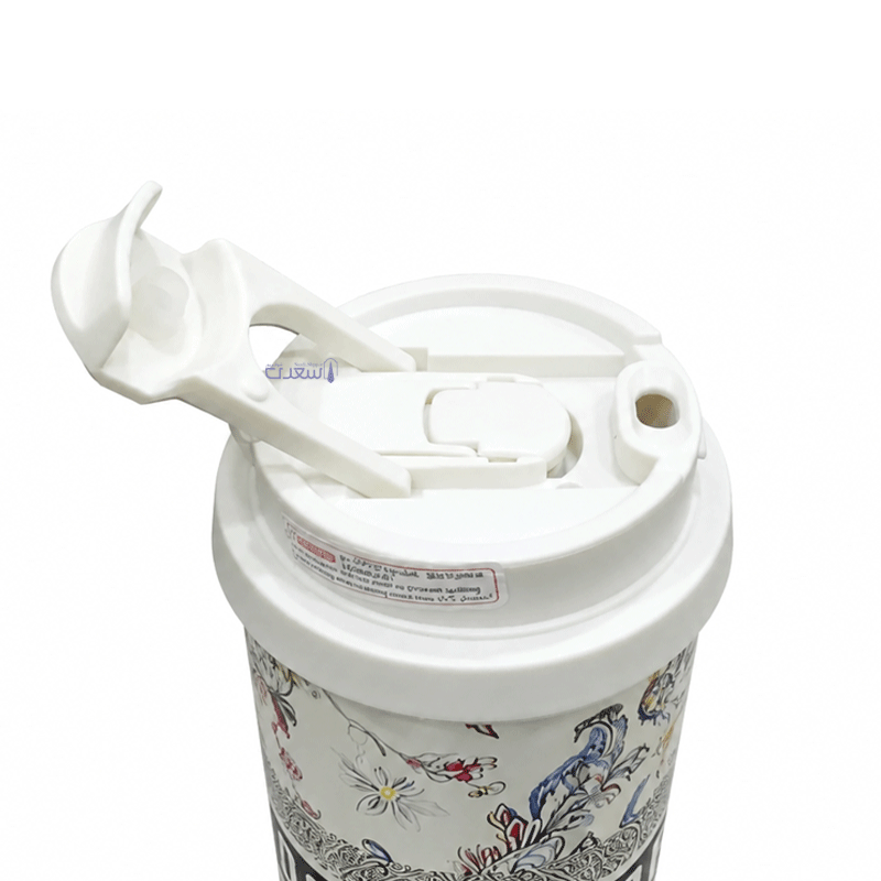 تراول ماگ طرح گل و منظره استیل حجم 520ml — تصویر ۳