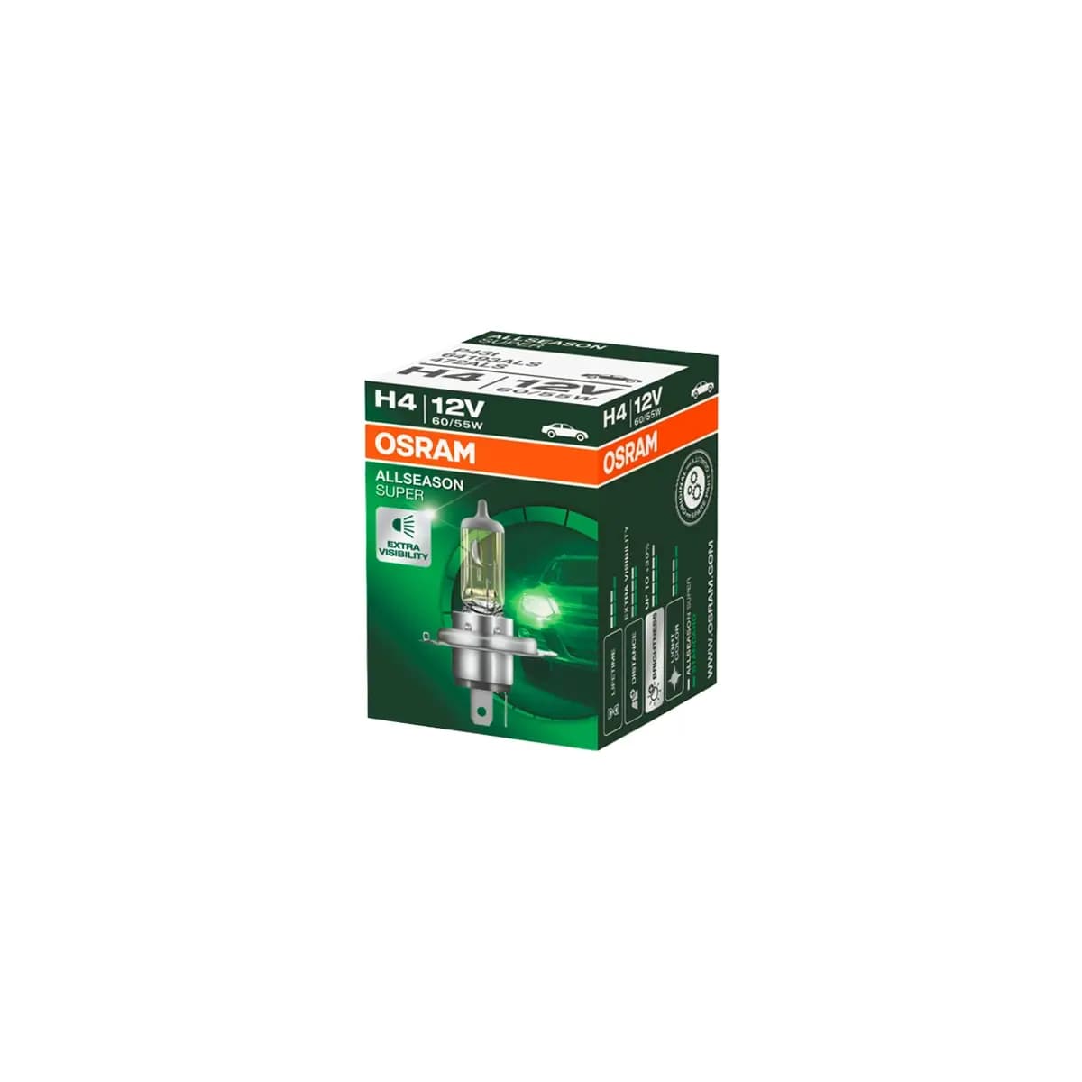 لامپ H4 سه خار اسرام مدل نایت برکر افزایشی %150 OSRAM — تصویر ۷