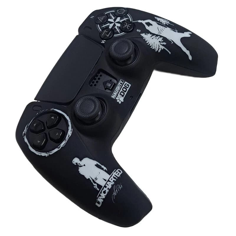 روکش دسته بازی PS5 طرح Uncharted زمینه مشکی — تصویر ۲