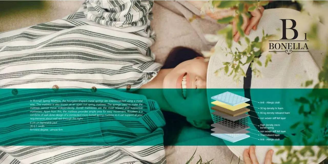 تشک طبی فنری میکرو پد دار جاست اسلیپ مدل بنلا بی1 (Bonellab1) — تصویر ۲