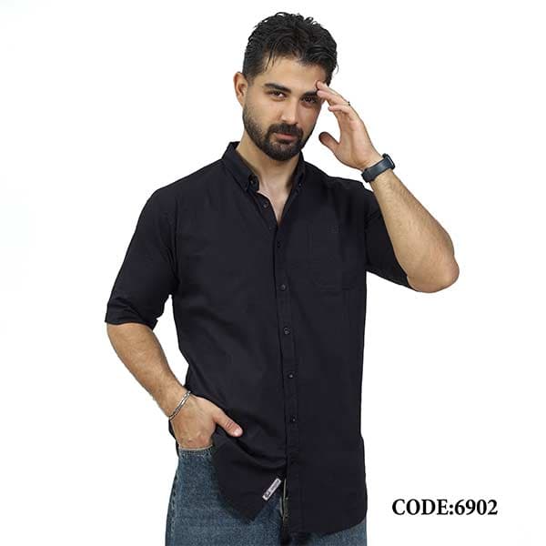 پیراهن لینن آستین کوتاه کد6902