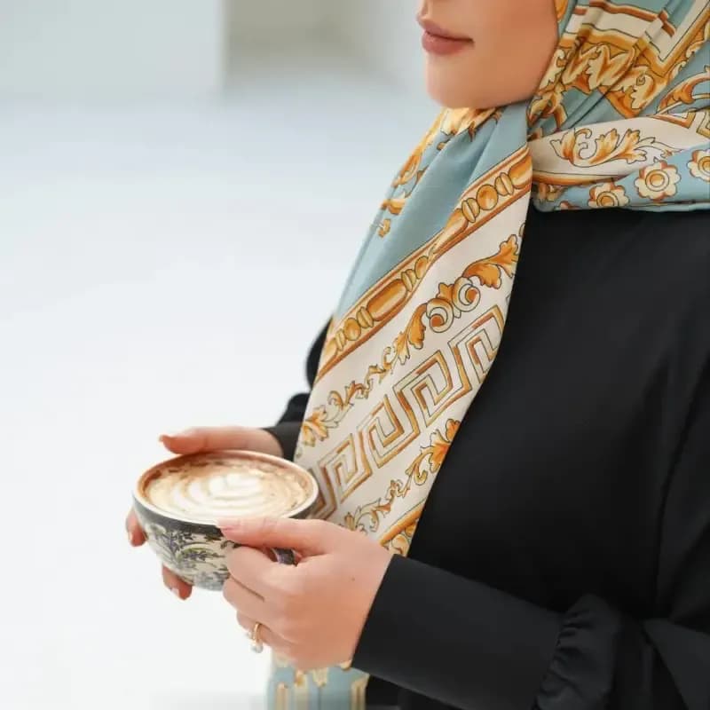 مانتو عبایی عربی مدل بهاره جنس کرپ سوپر الیزه یقه گرد — تصویر ۱۱