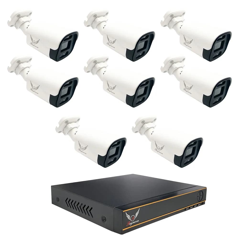 پک سیستم امنیتی 2 مگاپیکسل میکروفون دار رایمون مدل RP-2MP-MIC-8C-35