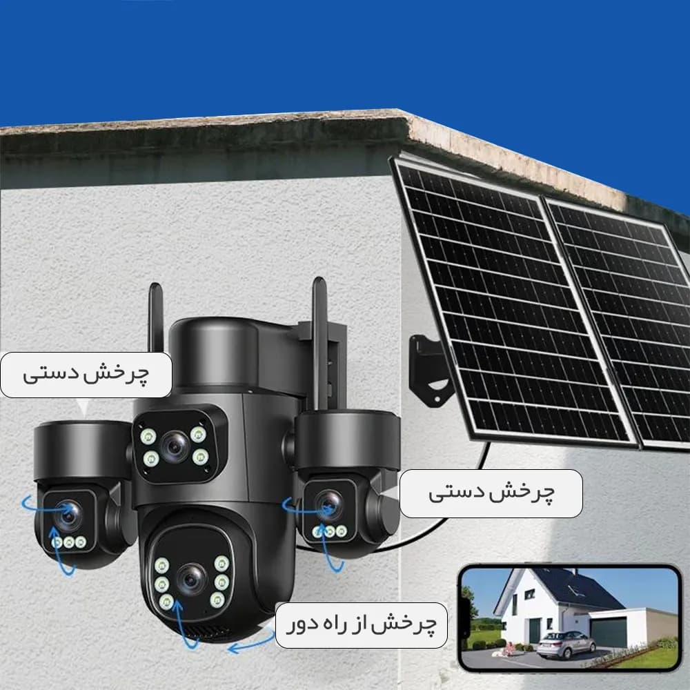 دوربین مینی اسپیددام هوشمند 4 لنز سولار سیم کارتی AOV مدل HiEasy V760 — تصویر ۴