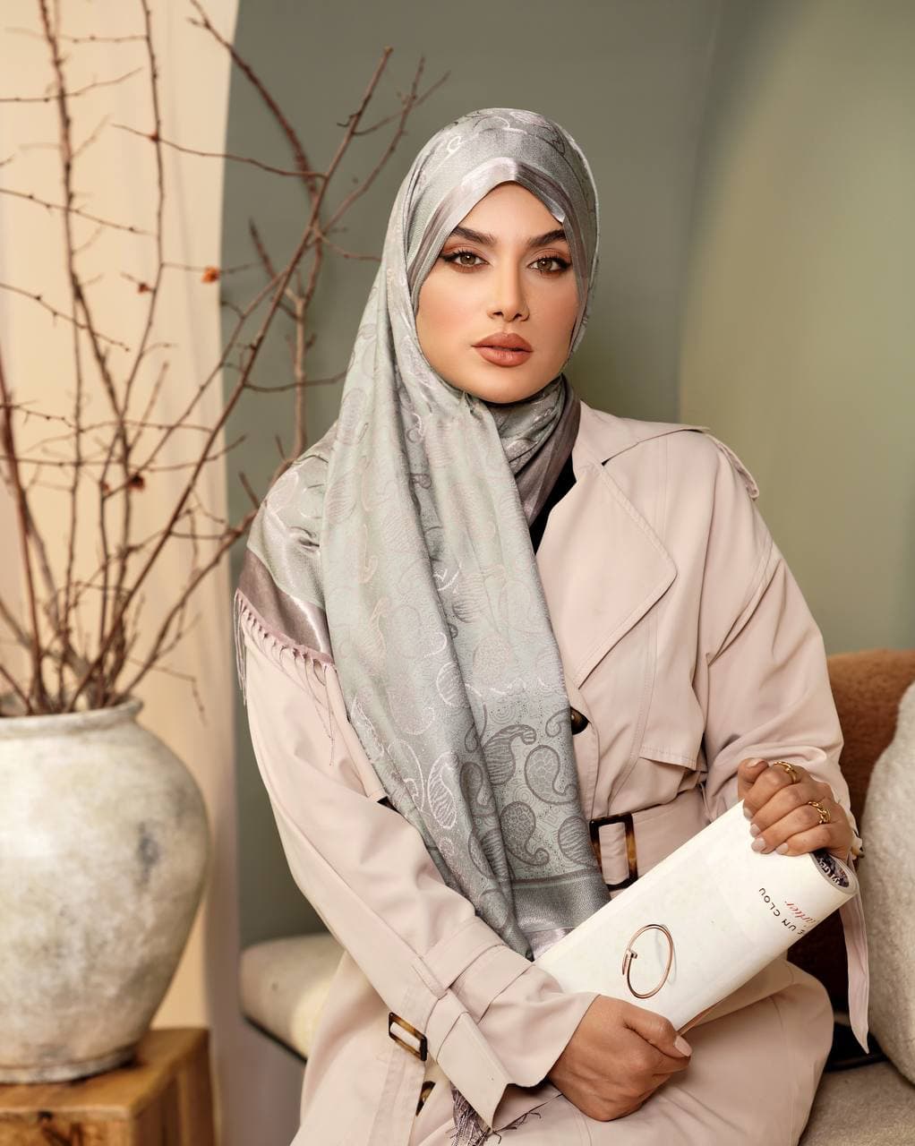 شال ابریشم ژاکارد الیاف بامبو ۰۱۷۴۷ — تصویر ۲