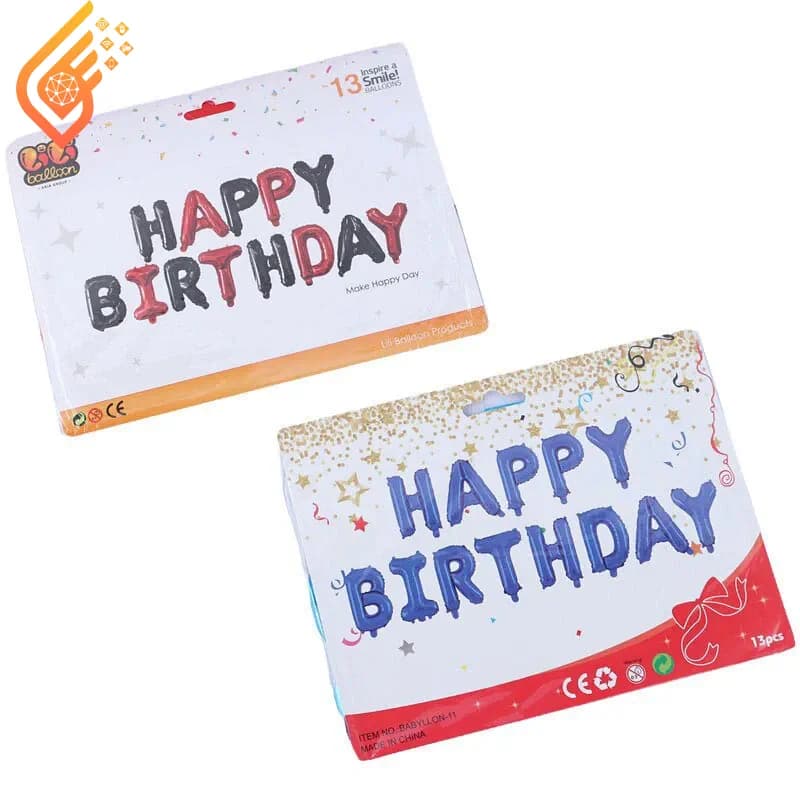 بادکنک فویلی 13 تکه 16 اینچ Happy Birthday — تصویر ۳