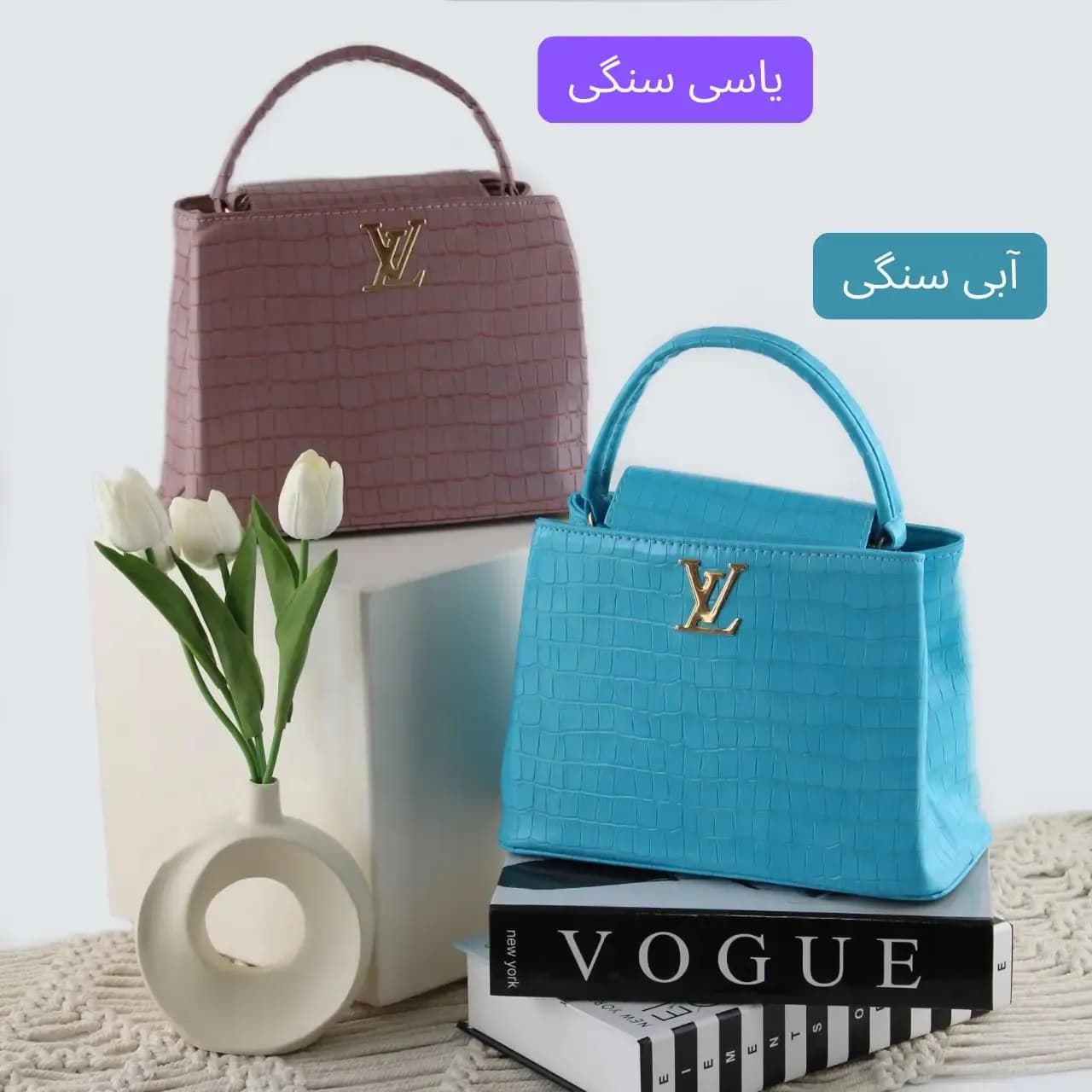 کیف زنانه چرم مصنوعی رسمی و مهمانی با بند بلند — تصویر ۴