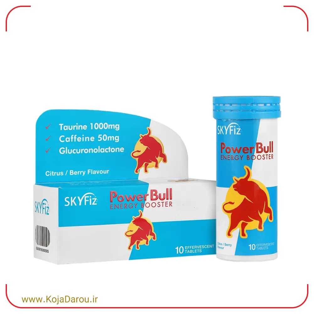 قرص جوشان انرژی زا پاور بول اسکای فیز Power bull قوطی 10 عددی