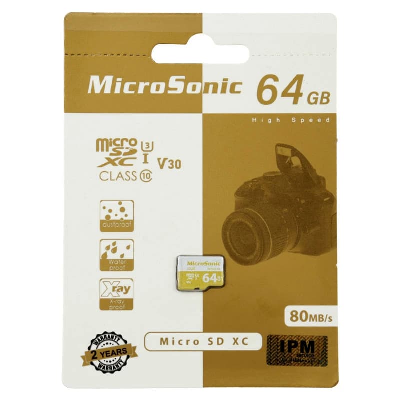 رم میکرو 64 گیگ میکروسونیک MicroSonic 533X V30 U3 C10 80MB/s — تصویر ۳