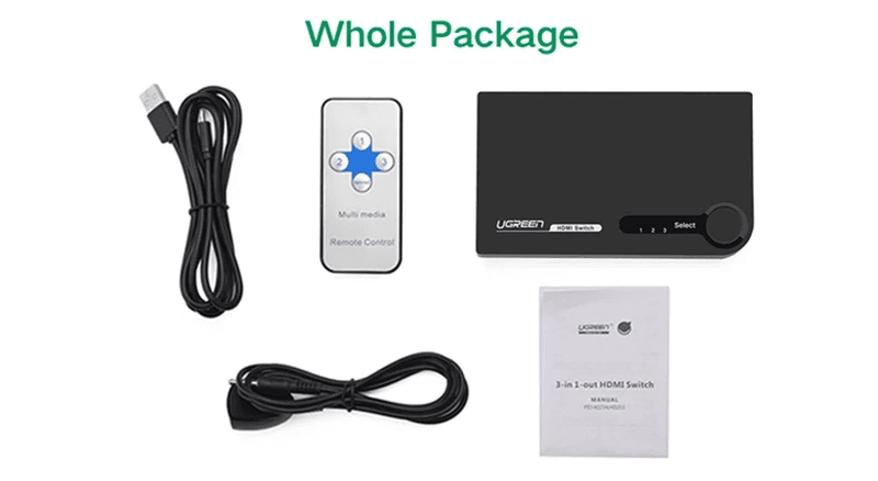 سوئیچ 1 به 3 HDMI یوگرین مدل 40234 — تصویر ۲
