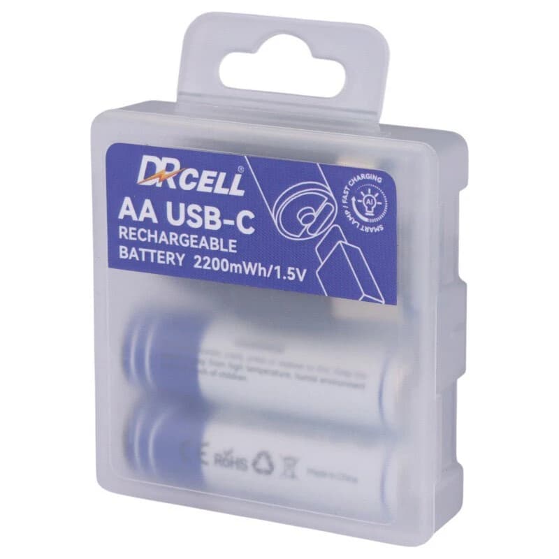 باتری دوتایی قلمی شارژی DRcell 2AC2200 AA 1466mAh — تصویر ۸