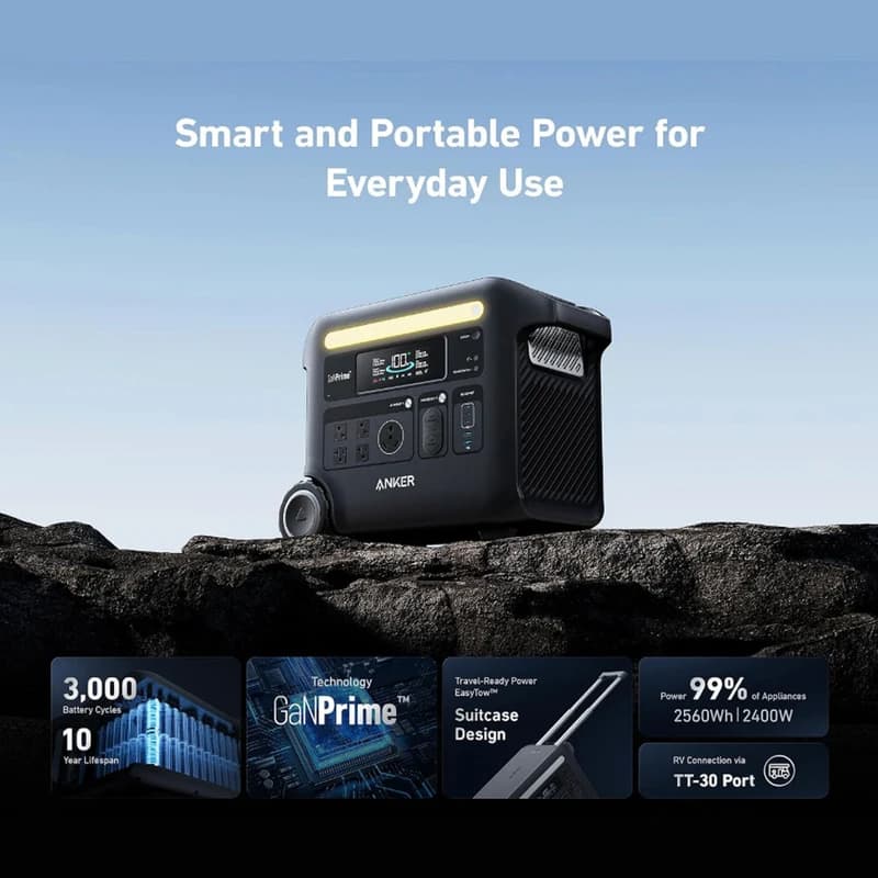 پاور استیشن انکر مدل SOLIX F2600 A1781 ظرفیت 2560 وات ساعت — تصویر ۸