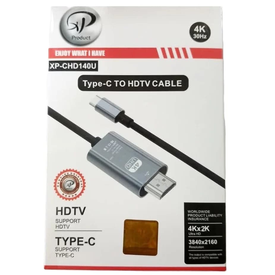 کابل تبدیل Type-C به HDMI ایکس پی پروداکت XP-CHD140U طول 2 متر — تصویر ۳