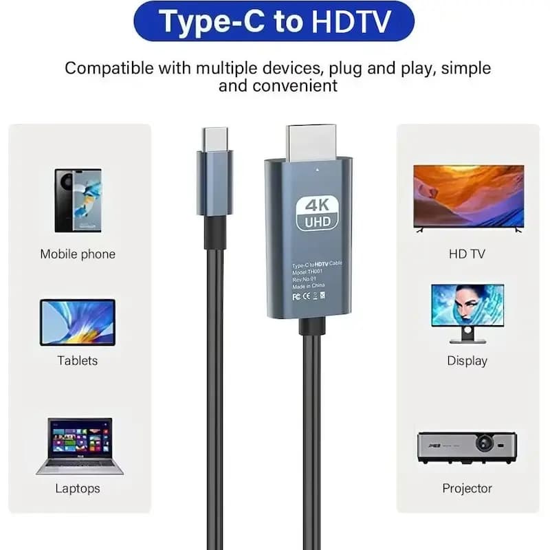 کابل تبدیل Type-C به HDMI ایکس پی پروداکت XP-CHD140U طول 2 متر — تصویر ۱۲