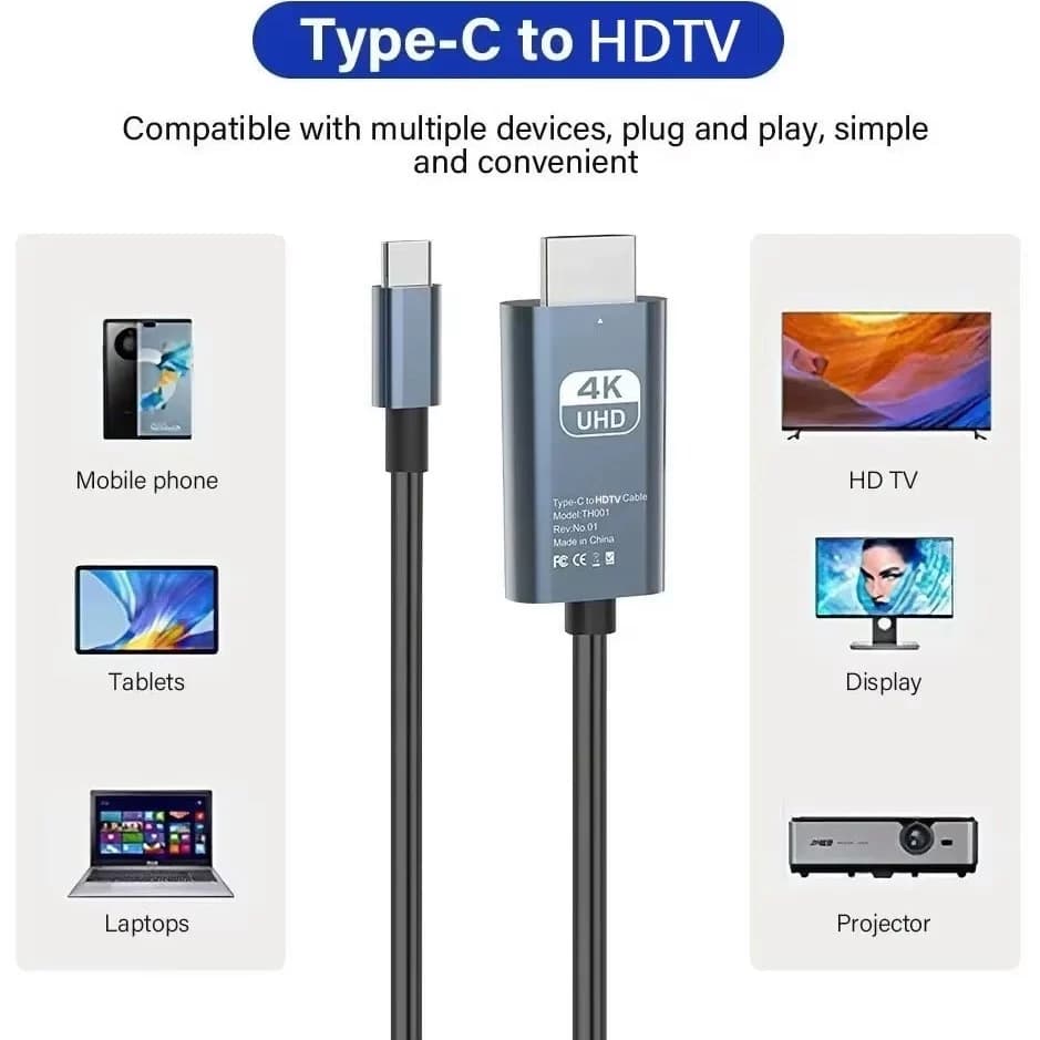 کابل تبدیل Type-C به HDMI ایکس پی پروداکت XP-CHD140U طول 2 متر — تصویر ۸