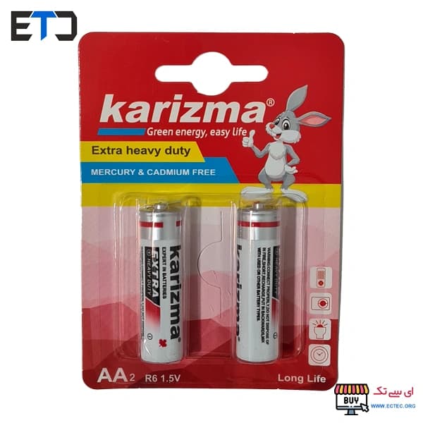 باتری قلمی AA کارتی کاریزما Karizma تک بسته 2 عددی