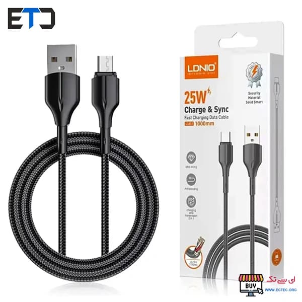 کابل شارژ و انتقال داده LDNIO الدینیو LS851 فست شارژ 25 وات — تصویر ۲
