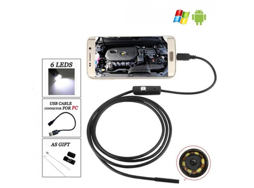 دوربین آندوسکوپی 1.3 مگاپیکسل لنز 7mm کابل 1 متر ارتباط USB — تصویر ۵