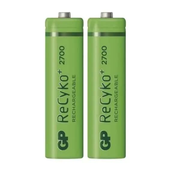 باتری قلمی قابل شارژ جی پی مدل Rechargeable Recyko 2700 بسته دو عددی — تصویر ۲
