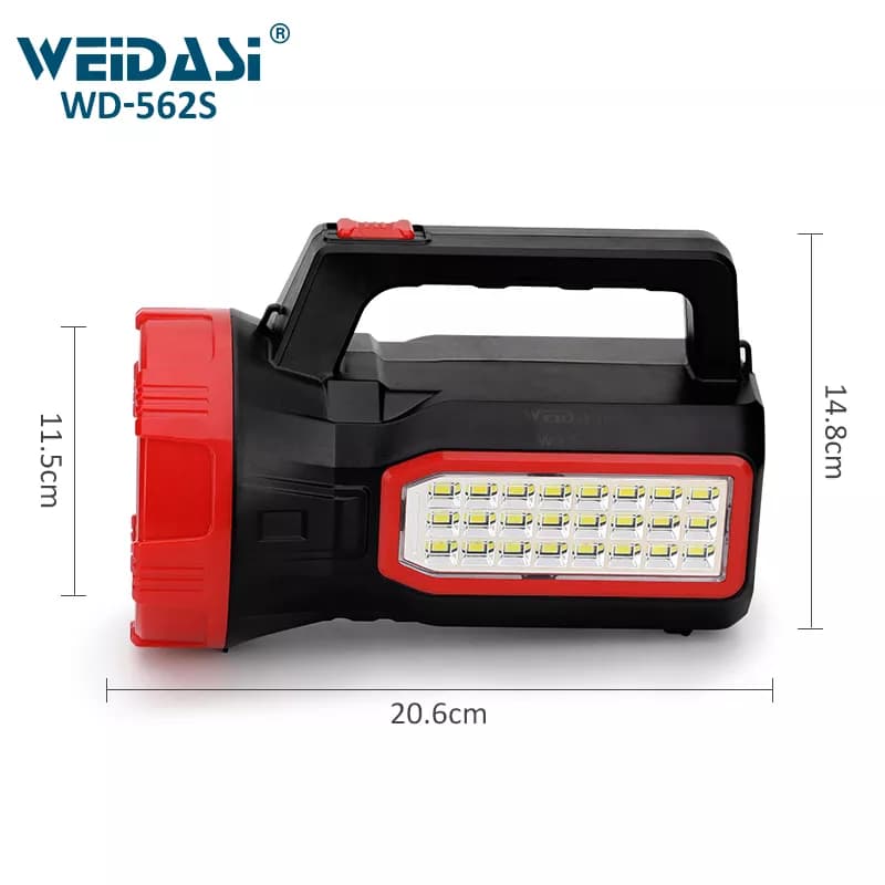 چراغ قوه دستی اضطراری ویداسی WD-562S | دارای 24 LED کناری + پنل خورشیدی — تصویر ۷