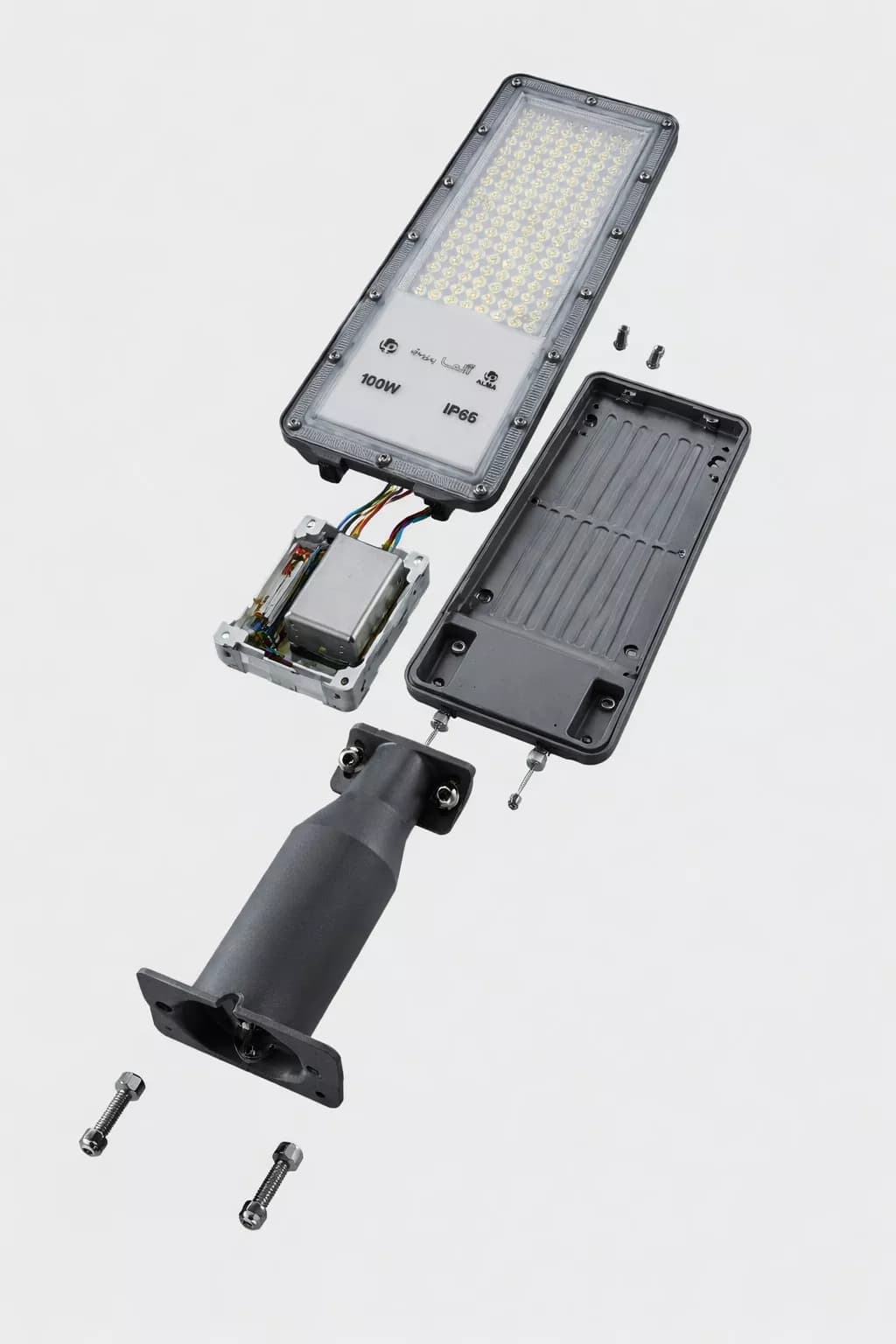 چراغ خیابانی 100 وات smd سرلوله و پایه دار نورسازان آلما — تصویر ۶