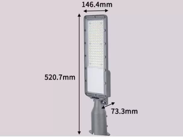 چراغ خیابانی 100 وات smd سرلوله و پایه دار نورسازان آلما — تصویر ۵