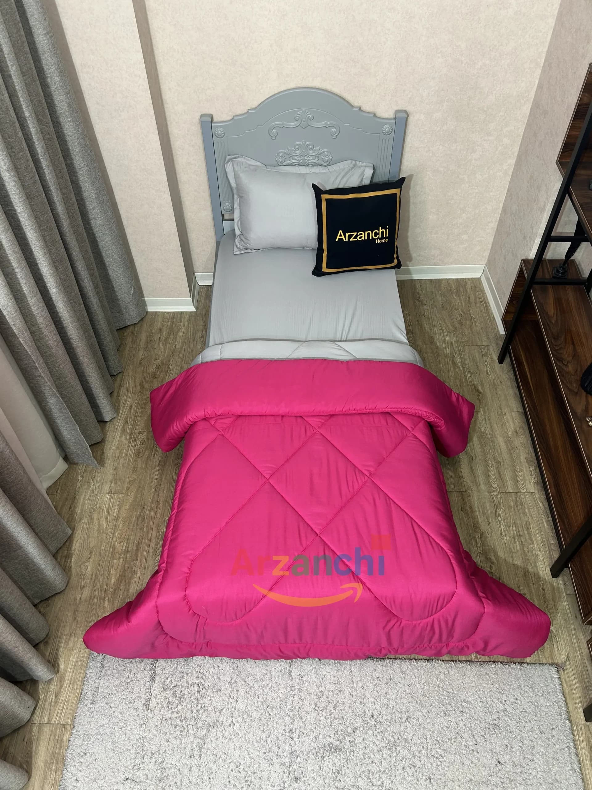 روتختی ساده طوسی و سرخابی کد S634 ارزانچی — تصویر ۳
