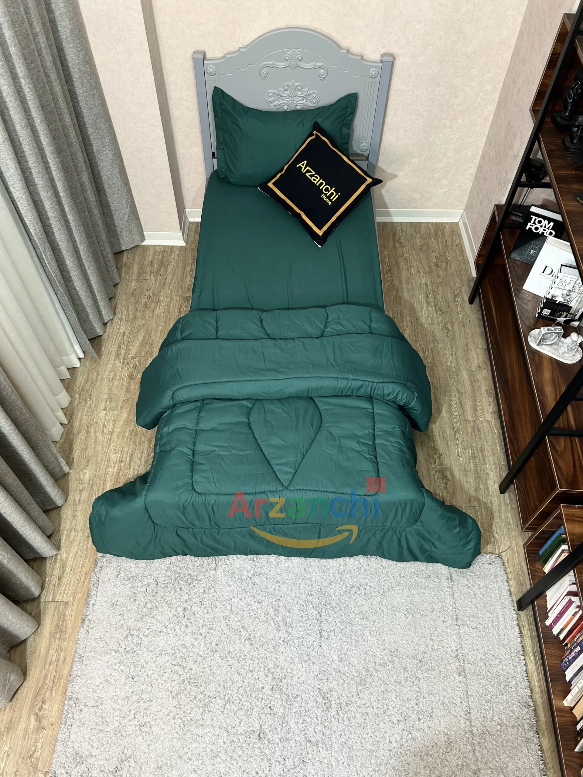 روتختی ساده سبزیشمی کد S430 ارزانچی — تصویر ۳