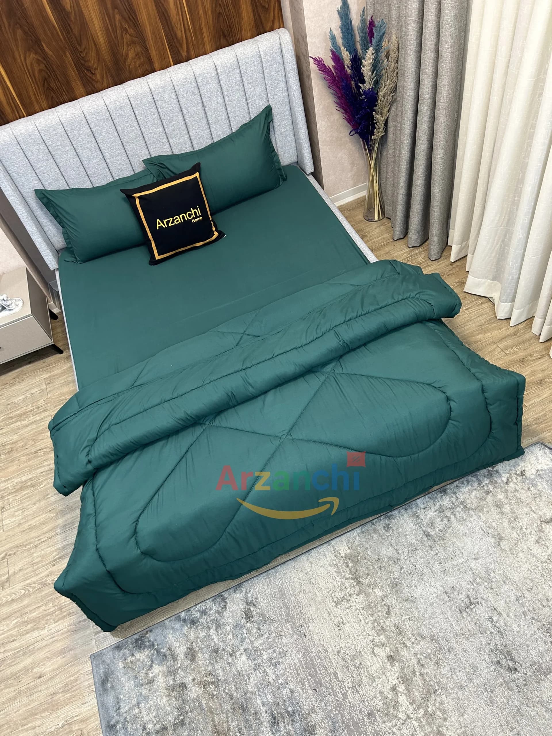 روتختی ساده سبزیشمی کد S430 ارزانچی — تصویر ۲